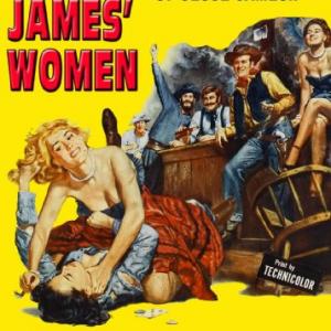 Lita Baron and Peggie Castle in Jesse James' Women (1954)