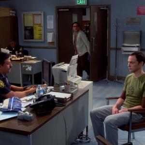 Still of David Barrera Jim Parsons and Johnny Galecki in The Big Bang Theory and The Locomotion Interruption