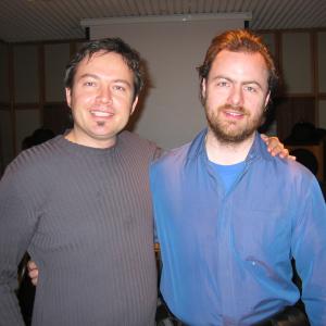 Marcel Barsotti and Paul Hills Director at the Babelsberg Scoring Stage recording The Poet 2003