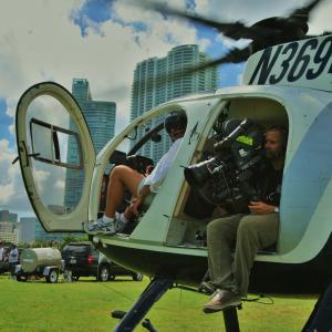 Shooting aerials in Miami for Akon music video
