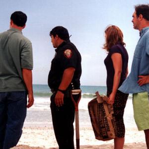 Dale (David Alan Basche), Senna (Patrick Gallo), Paige (CeCe Pleasants) and Seth (Patrick Warburton) seek answers on the beach
