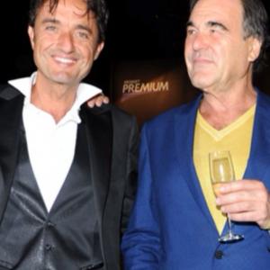 Directors Giulio Base and Oliver Stone at the opening night of the Taormina Film Festival, June 12 2011