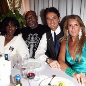 Samuel L Jackson Giulio Base and their wives Capri Hollywood  2009