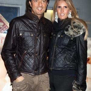 Giulio Base and his wife attend Amelia Premiere hosted by Belstaff at Metropolitan Cinema on December 22 2009 in Rome Italy