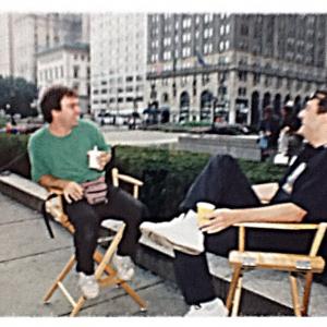 The Plaza Hotel, New York City. Producer Michael Solomon and director Giuio Base on the set of LA BOMBA (1999)