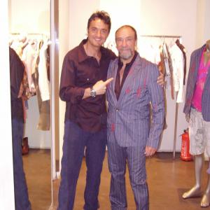 THE FINAL INQUIRY fitting room. Director Giulio Base and actor F. Murray Abraham