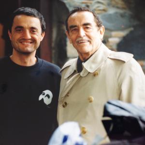 New York City 1999 Director GIULIO BASE an actor VITTORIO GASSMAN on the set of ONCE UPON A TIME IN LITTLE ITALY aka La Bomba