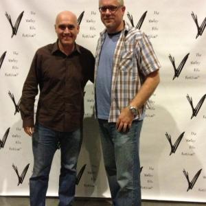Patrick Barnitt and Peter Paul Basler at an encore screening of CHAD & THE ALIEN TOUPEE at the 2012 Valley Film Festival