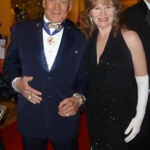 Astronaut Buzz Aldrin  ActressEarhart Historian Roberta Bassin walk the red carpet at the Living Legends of Aviation Gala held at the Beverly Hilton