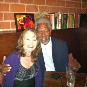 Roberta Bassin & Morgan Freeman Legends of Aviation celebrating Buzz Aldren's Birthday