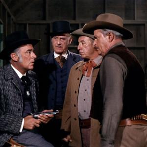 Alan Baxter Peter Lawford Ken Lynch and Frank Wilcox in The Wild Wild West The Night of the Returning Dead 1966