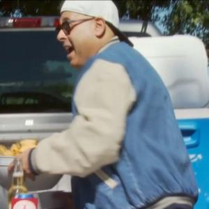 Dave Bean as the Tailgate King in a commercial