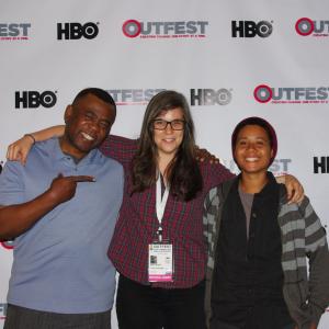 Director Alex Delyle center with her cast Ayana Cheadle and Bruce Beatty  Puppy Dreams Screening