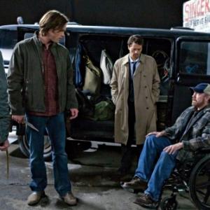 Still of Jensen Ackles, Jim Beaver, Misha Collins and Jared Padalecki in Supernatural (2005)