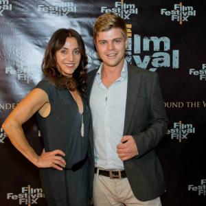 Kathrin Beck with director Philipp J Pamer at Film Festival Flixs Premiere of The Holy Land of Tyrol Los Angeles November 13th 2013