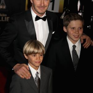 David Beckham, Brooklyn Beckham and Romeo Beckham
