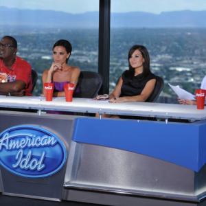 Still of Victoria Beckham Simon Cowell Randy Jackson and Kara DioGuardi in American Idol The Search for a Superstar 2002