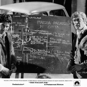Still of Michael Caine and Tony Beckley in The Italian Job 1969