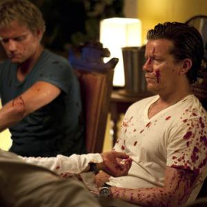 Still of Max Beesley and Marc Warren in Mad Dogs 2011
