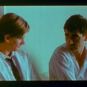 Miki Manojlovic and Miljenko Brlecic title of the roles Tomislav and Doktor at the shooting of Samo jednom se ljubi dir Rajko Grlic  1980