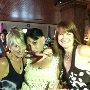 Producer Deby Oulette Actress Angela Romeo and Producer Stephanie Bell at the Palm Swings Extras Party