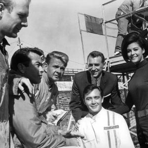 Still of Brenda Benet, James Dobson, Tommy Kirk, Chet Stratton and Ray Stricklyn in Track of Thunder (1967)