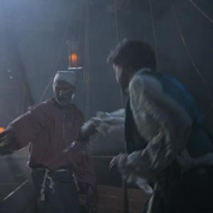 Fighting Starkey in The Captain. Swords.