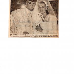 Boy George  Culture Clubs video titled Mistake Number 3 with Lindy as a bride in 1984