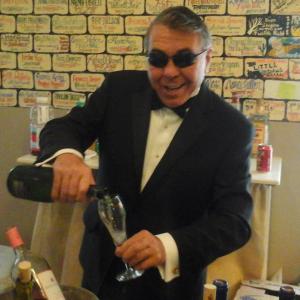 Adrian Bernotti as celebrity bartender at Natchez Little Theater Ovation Awards 2014or is that Andrew Lloyd Webber in disguise?