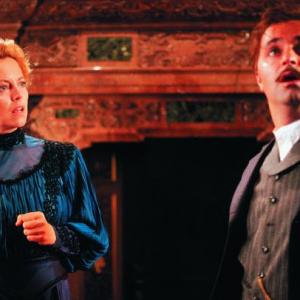 Greta Scacchi and Martin Dejdar argue in a scene from The Manor a dark comedy directed by Ken Berris