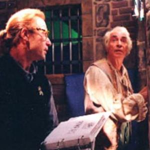 Ken Berris directs Oscar winner Martin Landau on the set of Pinocchio.