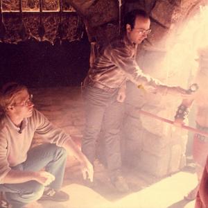 Berris oversees a Dungeons and Dragons set while DP Ernest Holzman takes a light reading