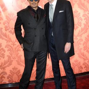 Johnny Depp and Paul Bettany at event of Usuotasis Ponas Mortdecai (2015)