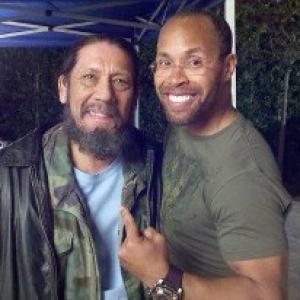 Erik Betts as Terence with Danny Trejo on the set of Bad Ass