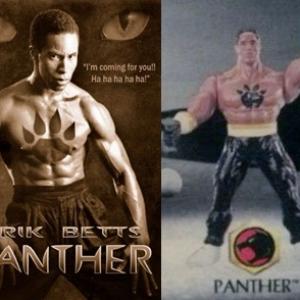 Erik Betts as Panther on WMAC Masters with Panther action figure