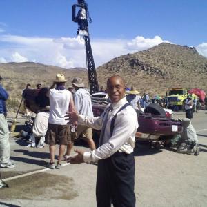 Erik Betts on the set of The Event