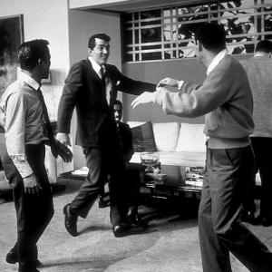 Oceans Eleven stars stage a fight Akim Tameroff Sammy Davis Jr Dean Martin  Joey Bishop 1960