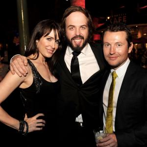 Still of Danielle Bisutti Angus Sampson and Leigh Whannell as the Insidious Chapter 2 premiere party 2013