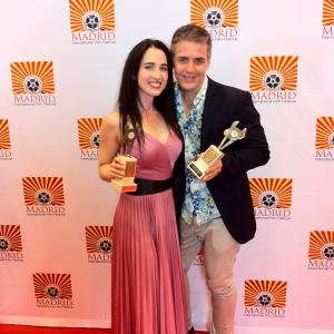 2014 Madrid International Film Festival, Best Lead Actress winner Catherine Black (De Puta Madre A Love Story), Best Documentary award winner Dmitry Zhitov (South Beach On Heels).