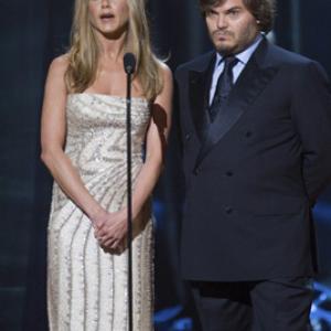 Presenters Jennifer Aniston (left) and Jack Black during the live ABC Telecast of the 81st Annual Academy Awards® from the Kodak Theatre, in Hollywood, CA Sunday, February 22, 2009.