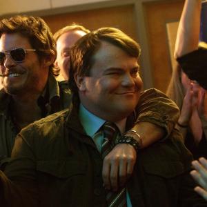 Still of James Marsden and Jack Black in The D Train 2015