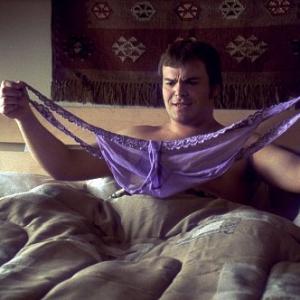Hal Jack Black cannot understand why the undergarment of his lithe girlfriend is the size of a small tent