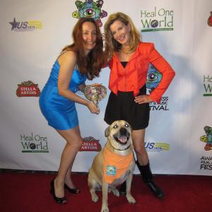 Awareness Film Festival Megan Blake and Super Smiley Visionary Award Winners for Super Smiley Flash Mob  A Dogumentary Super Smileys Film Debut  Megans Directoral Debut Here with Festival Director Skye Kellie This is