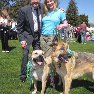 Dick Van Patten Angel Smiley and Megan Blake at Woofstock Megan was the event host with Super Smiley