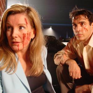 Eyeborgs set shot with Megan Blake and Adrian Paul. The Eyeborgs are here!!!!