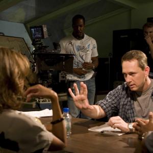 Cory Blevins with actress Stacey Dash and director William Washington on the set of House Arrest.