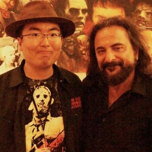 Fright Night Film Festival 2012 Corman Award Best Foreign Short Winner, Ryota Nakanishi and the legendary special make-up artist, Tom Savini in USA.