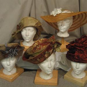 a good selection of soft structure and straw hats I made for Costume Designer Leslie Frankish