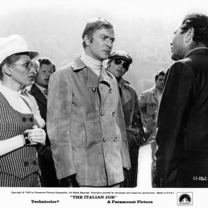 Still of Michael Caine Benny Hill Margaret Blye and Michael Standing in The Italian Job 1969