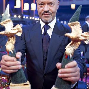 Fedor Bondarchuk with the Golden Eagle award 2011 for the Best Actor in the movie Dva dnya